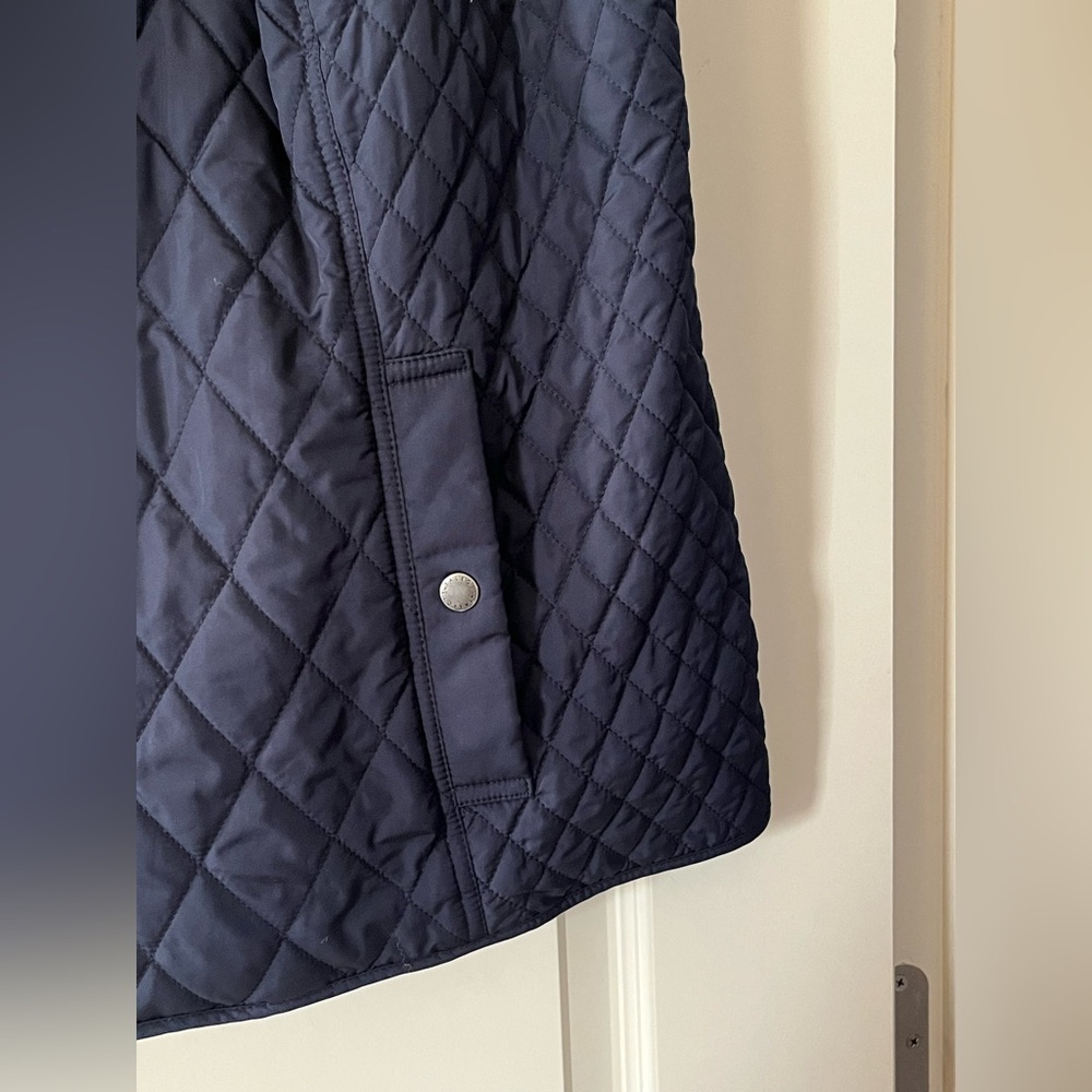 Talbots Navy Quilted Zip-Front Vest - Picture 13 of 16